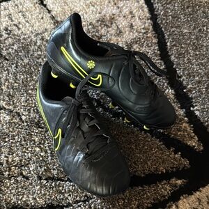 Nike Black and Yellow youth Soccer Cleats